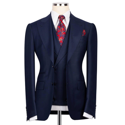Dark Navy Blue Suit 3 Piece Business Suit
