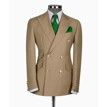 Dark Champagne Gold Double Breasted Suit