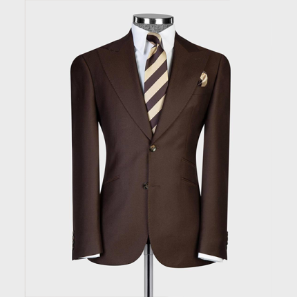 Silk Cashmere 3 piece Dark Brown suit