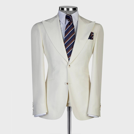 Sink wool Cream color summer 3 piece suits