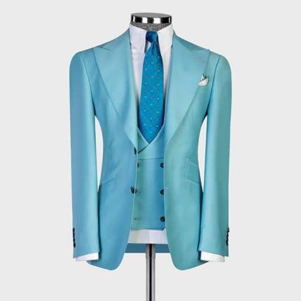 Aqua Color 3 Piece Suit