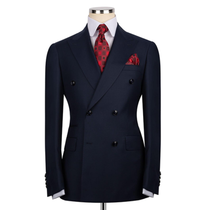 100% Silk Wool Midnight blue Classic Double Breasted suit
